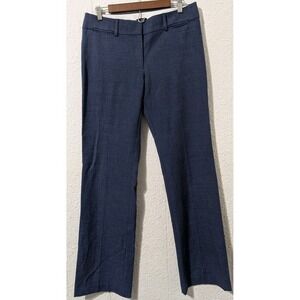 LOFT Size 8 Blue Marisa Trouser Linen Blend Straight Leg Career Work Office Busi